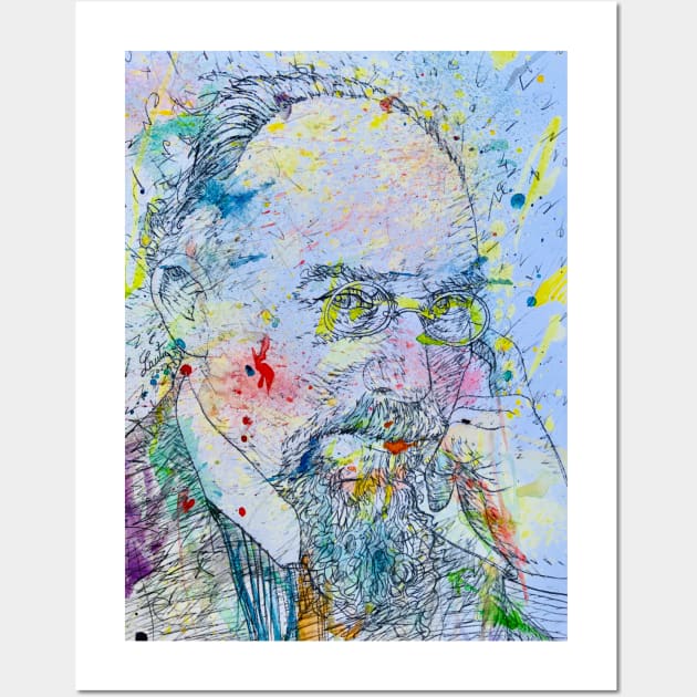 ERIK SATIE watercolor portrait Wall Art by lautir